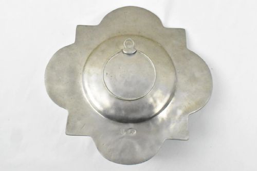 SET OF SIX VINTAGE PEWTER QUATREFOIL CROSS IN SQUARE WALL SCONCE CANDLE HOLDERS - ADDITIONAL PHOTO 5