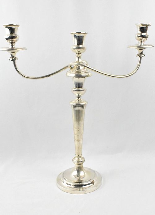 PAIR OF VINTAGE CONTINENTAL SILVER 916 2ARM 3LIGHT CANDELABRAS GEORGIAN STYLE - ADDITIONAL PHOTO 1