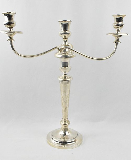 PAIR OF VINTAGE CONTINENTAL SILVER 916 2ARM 3LIGHT CANDELABRAS GEORGIAN STYLE - ADDITIONAL PHOTO 3