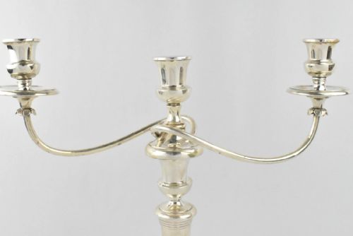 PAIR OF VINTAGE CONTINENTAL SILVER 916 2ARM 3LIGHT CANDELABRAS GEORGIAN STYLE - ADDITIONAL PHOTO 5