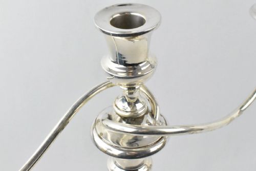PAIR OF VINTAGE CONTINENTAL SILVER 916 2ARM 3LIGHT CANDELABRAS GEORGIAN STYLE - ADDITIONAL PHOTO 9