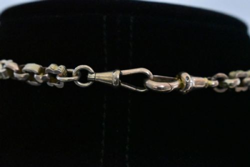 ANTIQUE VICTORIAN 9CT ROSE GOLD STARS BARS ALBERT POCKET WATCH CHAIN T BAR - ADDITIONAL PHOTO 4