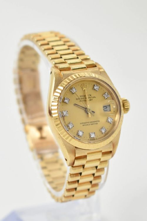 ROLEX LADY DATEJUST 69178 18K YELLOW GOLD DIAMOND DIAL AUTOMATIC W DOCUMENTS - ADDITIONAL PHOTO 2