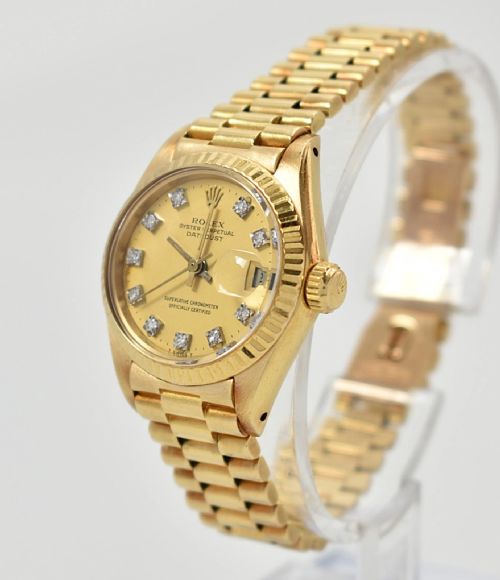 ROLEX LADY DATEJUST 69178 18K YELLOW GOLD DIAMOND DIAL AUTOMATIC W DOCUMENTS - ADDITIONAL PHOTO 3