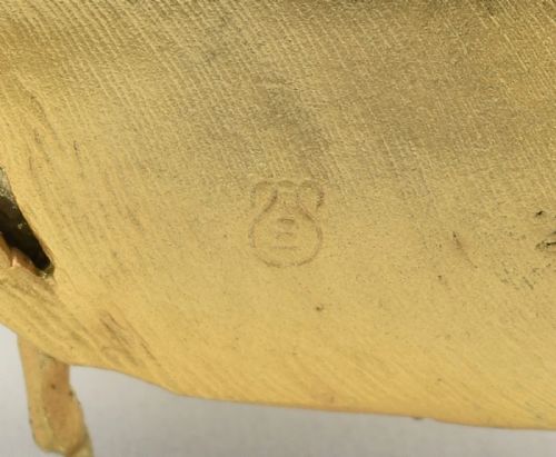AUSTRIAN GILT BRONZE OWL INKWELL PEN TRAY SIGNED BERGMANN GESCHTZT - ADDITIONAL PHOTO 2