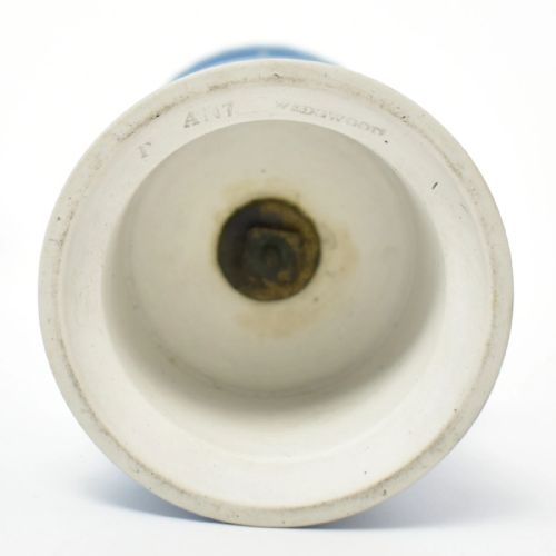 WEDGWOOD 1871 BLUE JASPERWARE CAMPANA URNS PAIR WHITE BASRELIEFS URNS PEDESTALS - ADDITIONAL PHOTO 11