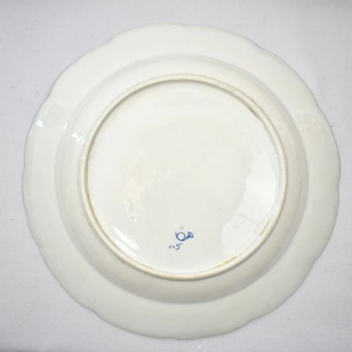 SET OF EIGHT 18C CHANTILLY SOFT PASTE PORCELAIN PLATES FLORAL OZIER BORDER - ADDITIONAL PHOTO 1