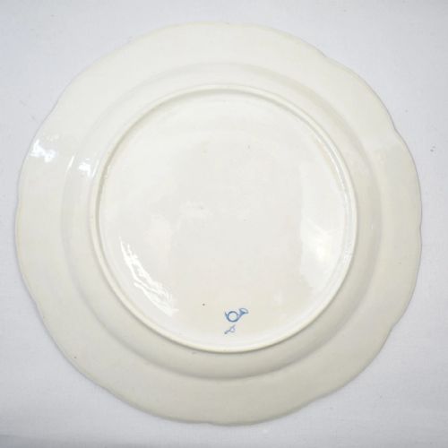 SET OF EIGHT 18C CHANTILLY SOFT PASTE PORCELAIN PLATES FLORAL OZIER BORDER - ADDITIONAL PHOTO 4