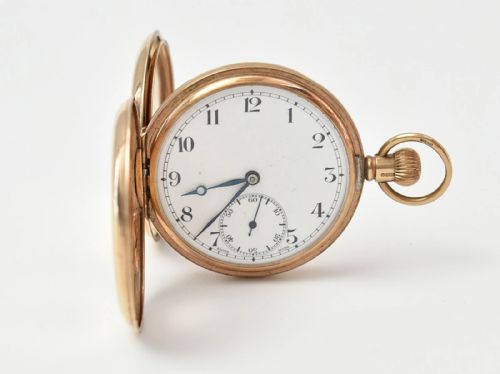 9CT GOLD HALF HUNTER POCKET WATCH EASTERN WATCH CASE CO CRITERION 15J SWISS EWC - ADDITIONAL PHOTO 3