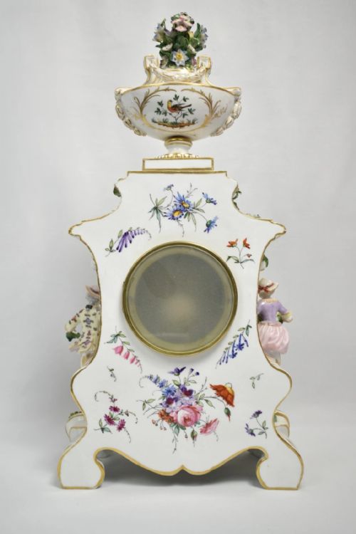 1880 CIRCA FRENCH MEISSEN PORCELAIN MANTEL CLOCK - ADDITIONAL PHOTO 2