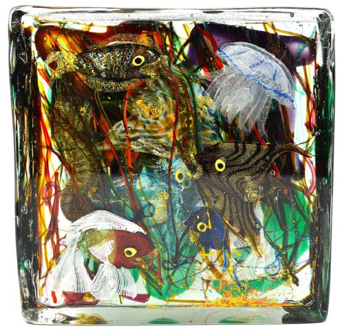 large murano glass aquarium sculpture fish tank sommerso gino cenedese c 1930's - CATEGORY: ANTIQUE  - DATED EDWARDIAN