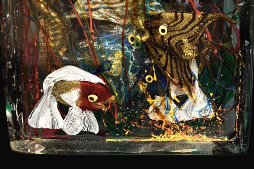 LARGE MURANO GLASS AQUARIUM SCULPTURE FISH TANK SOMMERSO GINO CENEDESE C 1930'S - ADDITIONAL PHOTO 3