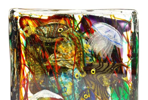 LARGE MURANO GLASS AQUARIUM SCULPTURE FISH TANK SOMMERSO GINO CENEDESE C 1930'S - ADDITIONAL PHOTO 6