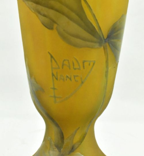 LARGE DAUM NANCY ART NOUVEAU CAMEO GLASS VASE SWEET PEA FLOWERS C 190044CM TALL - ADDITIONAL PHOTO 7