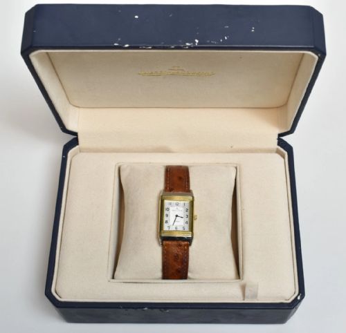 fig 2. A Jaeger LeCoultre Reverso Men's Classique 18ct Gold & Steel Manual Box & Papers