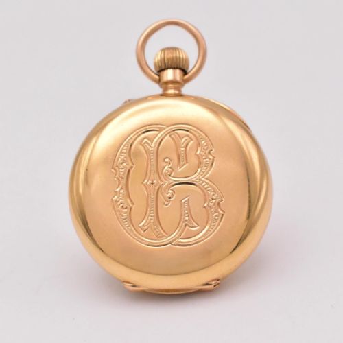 RARE A GOLAYLERESCHE GENEVE 18K GOLD VICTORIAN HALF HUNTER WATCH 187080S - ADDITIONAL PHOTO 1