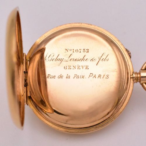 RARE A GOLAYLERESCHE GENEVE 18K GOLD VICTORIAN HALF HUNTER WATCH 187080S - ADDITIONAL PHOTO 6