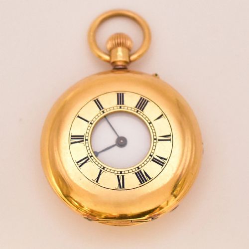 RARE ANTIQUE 18CT GOLD HALF HUNTER POCKET WATCH GEORGE JACKSON GLASGOW FM 1880S - ADDITIONAL PHOTO 1