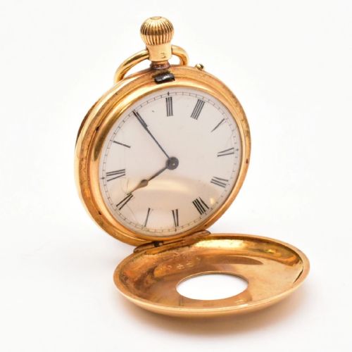 RARE ANTIQUE 18CT GOLD HALF HUNTER POCKET WATCH GEORGE JACKSON GLASGOW FM 1880S - ADDITIONAL PHOTO 2