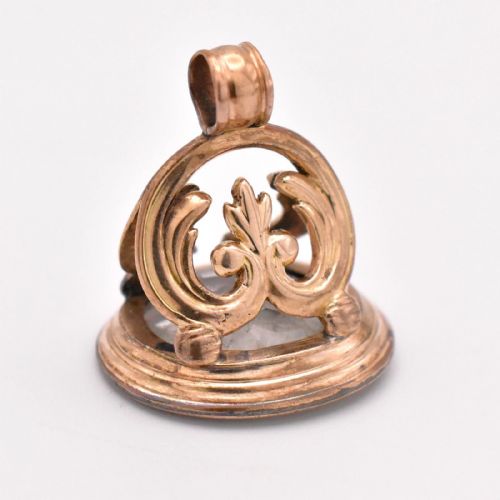 ANTIQUE GEORGIAN WILLIAM SHAKESPEARE INTAGLIO FOB SEAL RING ROCK CRYSTAL - ADDITIONAL PHOTO 3