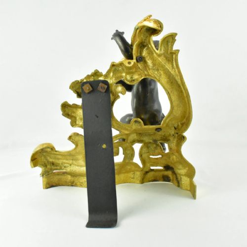 PAIR OF FRENCH 19THCENTURY LOUIS XVSTYLE GILT AND PATINATED BRONZE CHENETS - ADDITIONAL PHOTO 2