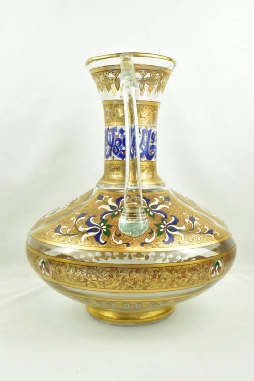 A LARGE PHILIPPEJOSEPH BROCARD MAMLUKSTYLE ENAMELLED GILDED GLASS VASE C 19TH - ADDITIONAL PHOTO 1