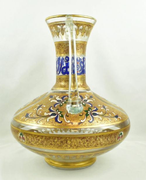A LARGE PHILIPPEJOSEPH BROCARD MAMLUKSTYLE ENAMELLED GILDED GLASS VASE C 19TH - ADDITIONAL PHOTO 3