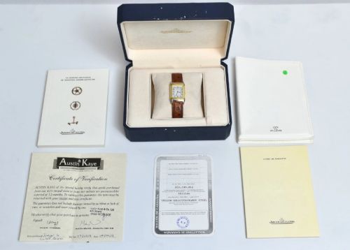 fig 1. A Jaeger LeCoultre Reverso Men's Classique 18ct Gold & Steel Manual Box & Papers