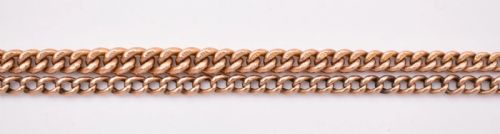 ANTIQUE EDWARDIAN 9CT ROSE GOLD CURB LINK ALBERT CHAIN NECKLACE 22 LONG 24G - ADDITIONAL PHOTO 3
