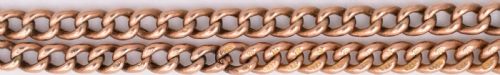 ANTIQUE EDWARDIAN 9CT ROSE GOLD CURB LINK ALBERT CHAIN NECKLACE 22 LONG 24G - ADDITIONAL PHOTO 4