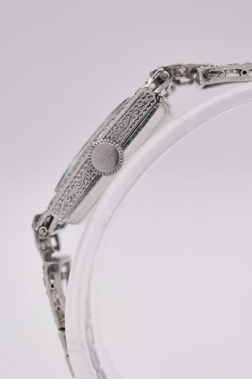ART DECO PLATINUM DIAMOND COCKTAIL WATCH 200CT SWISS JEWELLED LEVER C1930 - ADDITIONAL PHOTO 3
