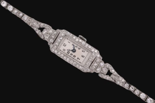 ART DECO PLATINUM DIAMOND COCKTAIL WATCH 200CT SWISS JEWELLED LEVER C1930 - ADDITIONAL PHOTO 7