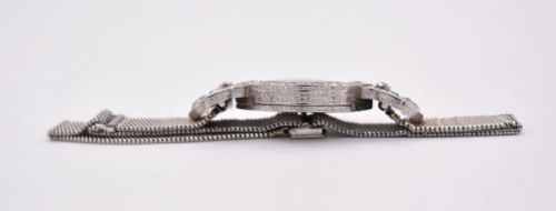 ART DECO PLATINUM 200 CT DIAMOND COCKTAIL WATCH 18K WHITE GOLD MESH BRACELET - ADDITIONAL PHOTO 7