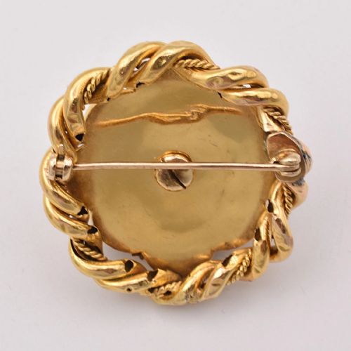 A LARGE ANTIQUE VICTORIAN CARBUNCLE GARNET DIAMOND BROACH IN 15CT GOLD C 1850 - ADDITIONAL PHOTO 6