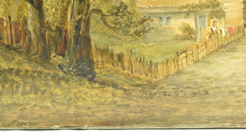ANTIQUE OIL PAINTING STAUBBACH FALLS LAUTERBRUNNEN SWITZERLAND 815X66CM - ADDITIONAL PHOTO 9