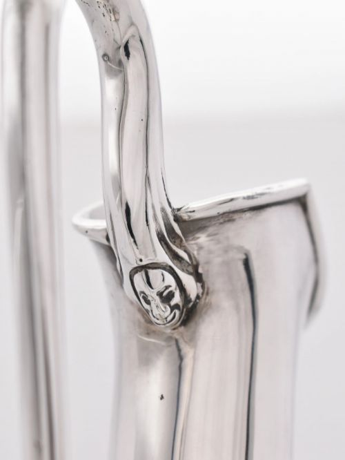 FINE PAIR ANTIQUE SOLID SILVER MOUNTED CRYSTAL CLARET JUGS SERPENT HANDLE 19THC - ADDITIONAL PHOTO 7