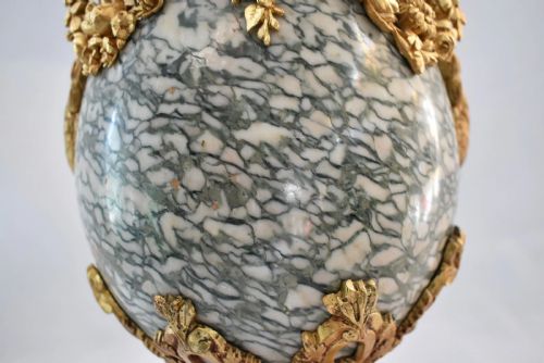 PAIR OF 19THC FRENCH LOUIS XVI STYLE ORMOLU MOUNTED MARBLE CASSOLETTE LAMPS - ADDITIONAL PHOTO 12