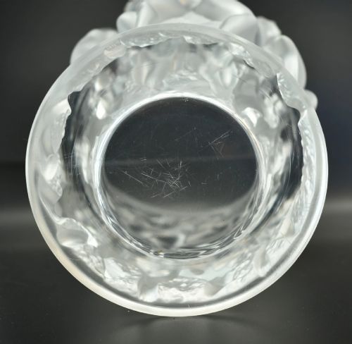 LALIQUE FRANCE BACCHANTES 24CM FROSTED CRYSTAL VASE SIGNED LARGE MODEL - ADDITIONAL PHOTO 8