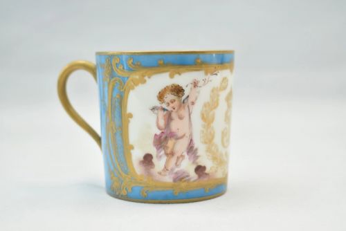 1846 SEVRES PORCELAIN CUPS SAUCERS SET 6 CHATEAU DES TUILERIES LOUIS PHILIPPE - ADDITIONAL PHOTO 3