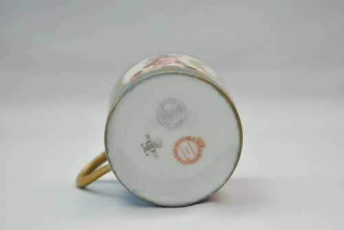 1846 SEVRES PORCELAIN CUPS SAUCERS SET 6 CHATEAU DES TUILERIES LOUIS PHILIPPE - ADDITIONAL PHOTO 6