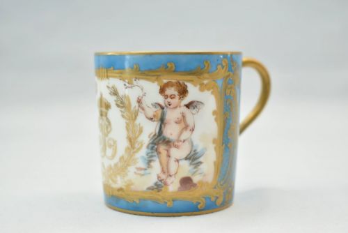 1846 SEVRES PORCELAIN CUPS SAUCERS SET 6 CHATEAU DES TUILERIES LOUIS PHILIPPE - ADDITIONAL PHOTO 7