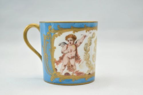 1846 SEVRES PORCELAIN CUPS SAUCERS SET 6 CHATEAU DES TUILERIES LOUIS PHILIPPE - ADDITIONAL PHOTO 9