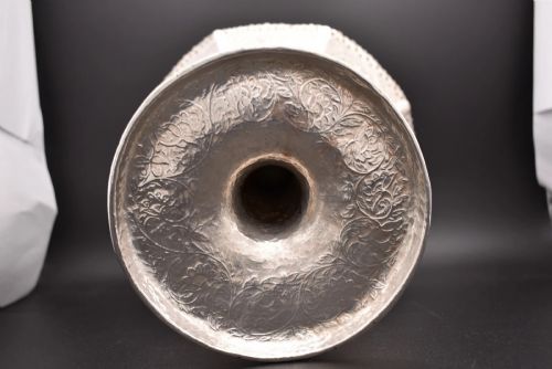 ANTIQUE ANGLOINDIAN BURMESE SILVER REPOUSS TAZZA FOOTED BOWL 685G 215CM - ADDITIONAL PHOTO 10