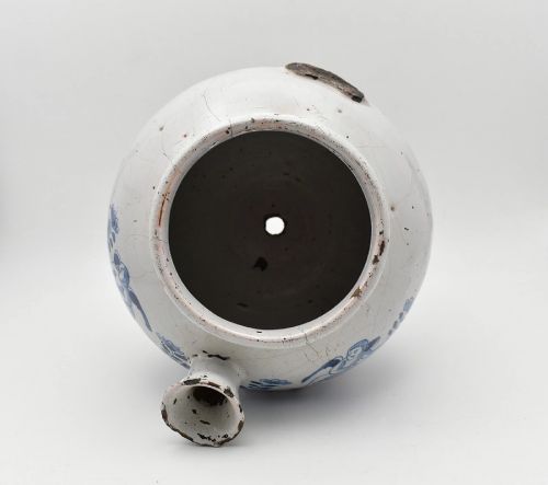 ANTIQUE ENGLISH DELFTWARE APOTHECARY WET DRUG JAR S BALSAM CHERUB SHELL C1740 - ADDITIONAL PHOTO 6