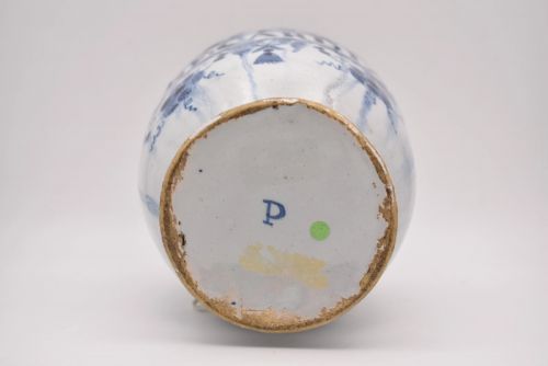 18TH CENTURY ENGLISH DELFTWARE DRUG JAR CONFCARDIAC APOTHECARY BLUE P MARK - ADDITIONAL PHOTO 5