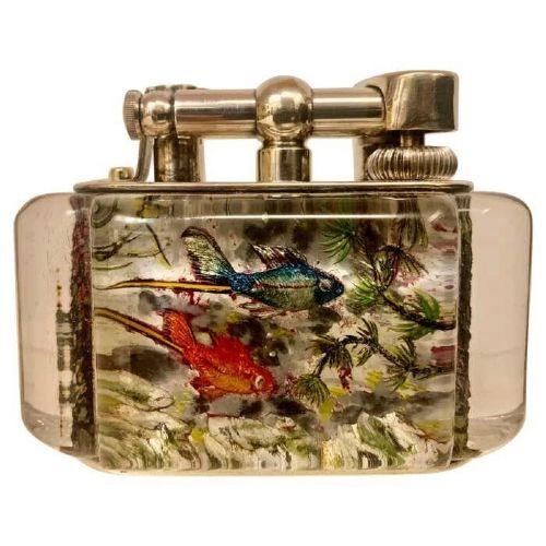 RARE VINTAGE HALF GIANT DUNHILL AQUARIUM TABLE LIGHTER CIRCA 1950
