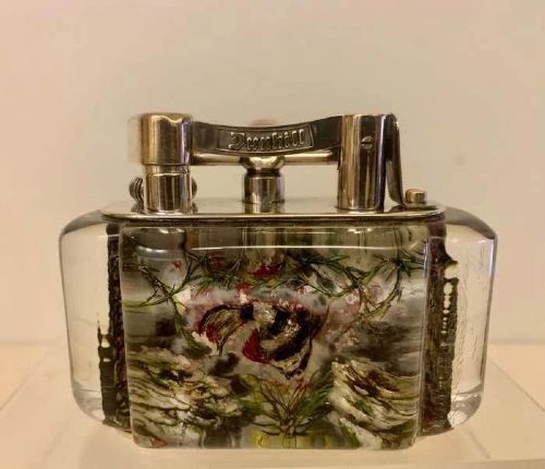 RARE VINTAGE HALF GIANT DUNHILL AQUARIUM TABLE LIGHTER CIRCA 1950 - ADDITIONAL PHOTO 5
