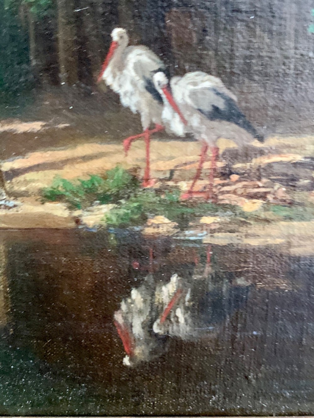 JEAN-BAPTISTE VICTOR DAULNOY (FRENCH 1824-1910) PAINTING OF STORKS View VI