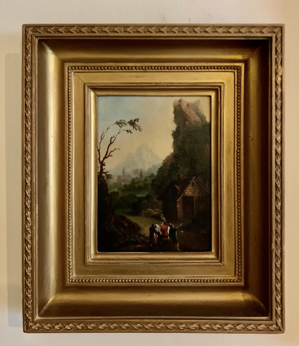 Old Master Painting of Figures in a classical landscape