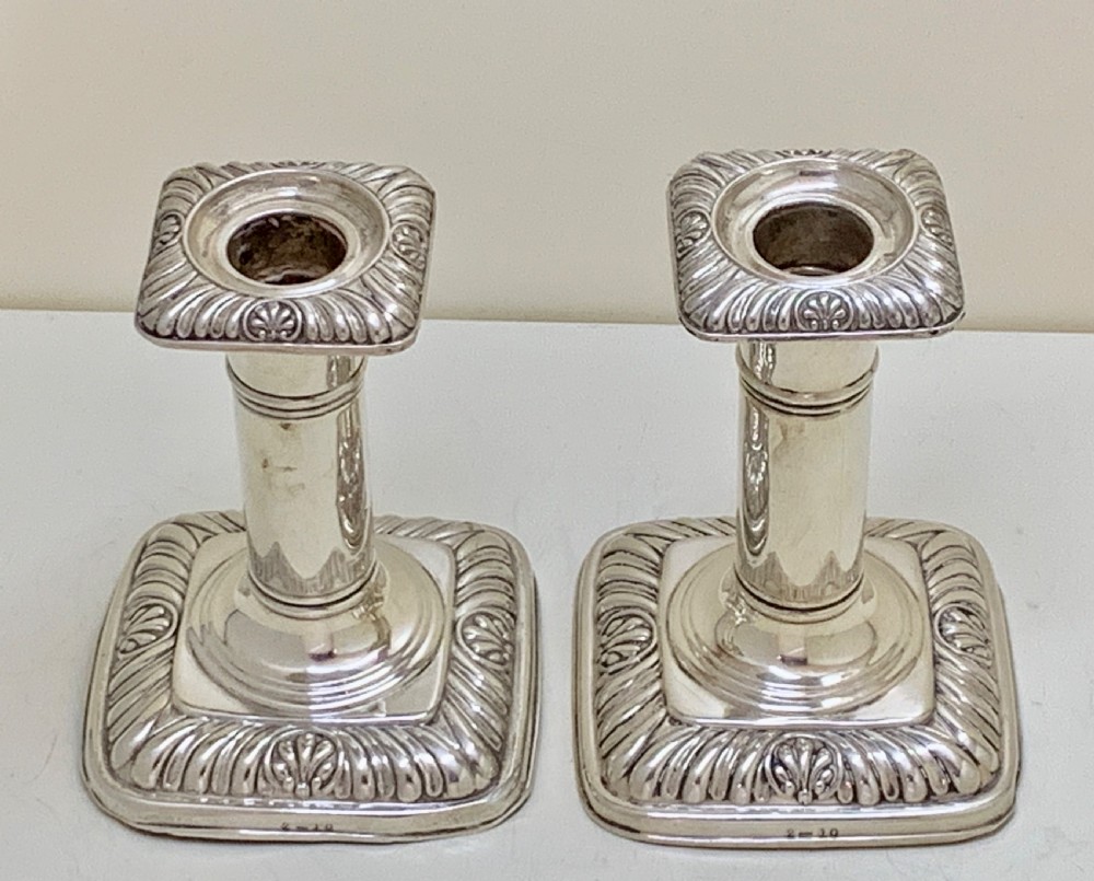 Pr Antique ISG Israel Sigmund Greenberg Sterling Silver Candlesticks 1900 View V